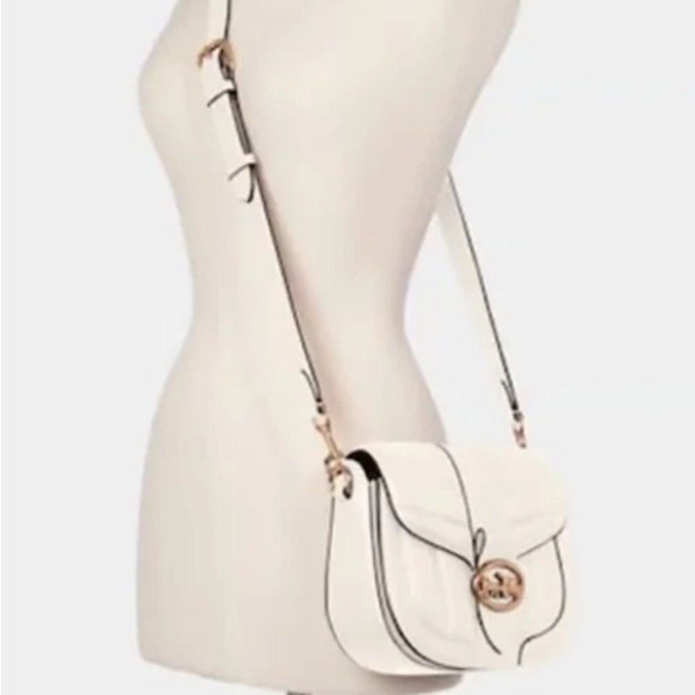 Coach Georgie Ivory Leather Saddle Bag C2806